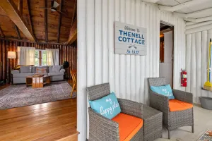 Image of Waterfront Log Cabin | Sunset Views, Fire Pit, Screened Porch
