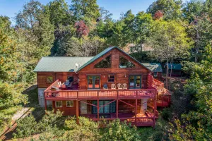 Image of Lofted cabin in the trees with private pool table, washer\/dryer, & full kitchen
