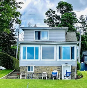 Image of Spacious lakefront home with private dock and a panoramic view of Conneaut Lake.