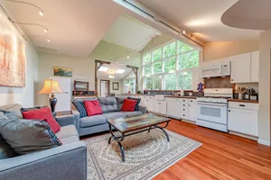 Image of Modern home with beautiful garden, outdoor shower & streaming services
