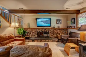 Image of Rustic Secluded Oasis with Deck, Yard, Fireplace and Firepit