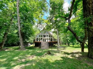 Image of Dahlonega Chalet on the Chestatee River. Very private and family friendly.