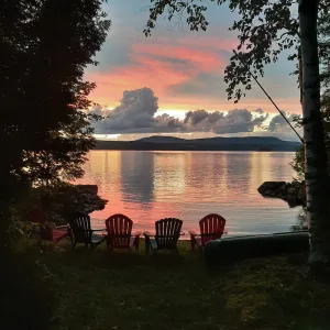 Image of Amazing Adirondack Sunsets with Log Cabin Memories on Upper Chateaugay Lake