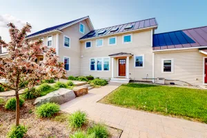 Image of Enchanting farmhouse with a hot tub, grill, children's items, & mountain views