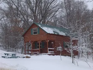 Image of Sassafras Ridge Log Cabin by Garden of the Gods in the Shawnee National Forest