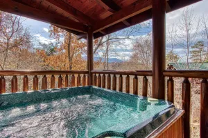 Image of Cozy 2 Bedroom Log Cabin with Hot Tub