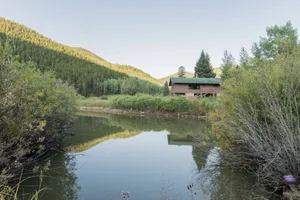 Image of Waterfront Rocky Mt. Cabin on 50 acres & 2 fishing ponds: Mt. Evans, Ski Country