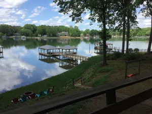 Image of Lakefront Retreat, new boathouse, gazebo on deep water