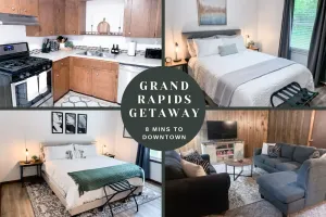 Image of GR Retreat - 2BR, Mins from Downtown & Restaurants, Nintendo Switch & Games