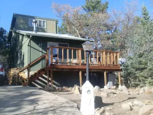 Image of Romantic modern cabin overlooking lake beckwith