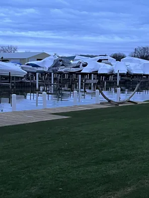 Image of 37 foot camper on the water with a Boat Slip available