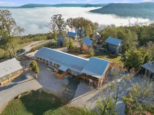 Image of This is IT Cabin with a hot tub, fire pit, & indoor pool!