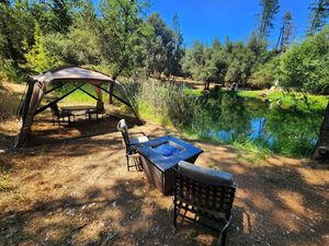 Image of Peaceful Pond Retreat - Waterfront Camper Glamping