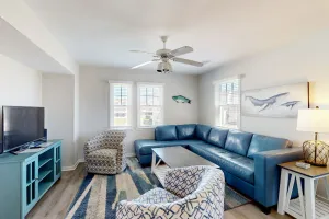 Image of Dog-friendly townhouse with ocean view, pool access, central AC & washer\/dryer