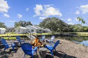 Image of 2 houses\/5+bedrooms! Party Barn with games!  Stocked Pond!  On 5 acers-Sleeps 18