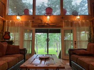 Image of CabinOnTheCreek-Lake Limestone!  rustic charm, Kayaks! Canoe! fire-pit! pets!