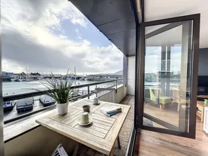 Image of App facing the harbor with balcony, near pier for Chausey and Jersey