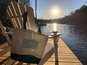 Image of Serene Lakeside Cottage | Sunset Views | Dock | Firepit + EV Charger!
