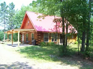 Image of Private Red Roof Cabin - Rustic Log Cabin In The Woods!