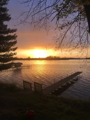 Image of West Rush Lake -Near Public Boat  Launch- Dock, Fire Pit and Deck to relax on