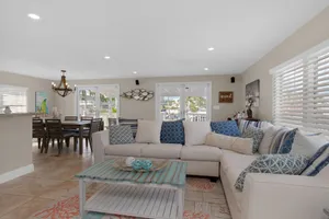 Image of Key Largo Waterfront home with 40’ dock and boat lift. Walk to Pennekamp