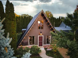 Image of Modern A-Frame with Hot Tub