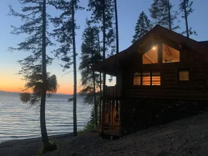 Image of Flathead Lake cabin with beachfront, stunning views