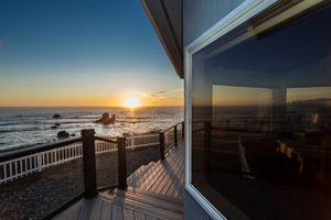 Image of Beachfront Luxury Home with large hot tub on beautiful deck