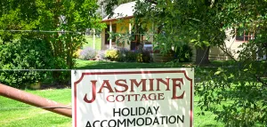 Image of Beautiful restored miners cottage with reverse cycle heating outdoor fireplace .