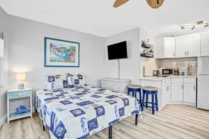 Image of Beachfront studio with grilling area & shuffleboard - steps to sand