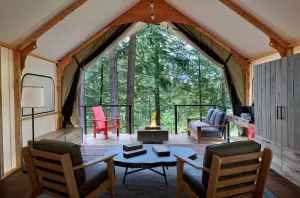 Image of Premier Glamping Getaway | King Bed + Soaking Tub