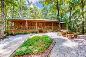 Image of 24-acre property with creek, picnic gazebo, firepit, fireplace, & W\/D
