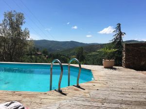 Image of Detached characteristic French family house with swimming pool and beautiful view
