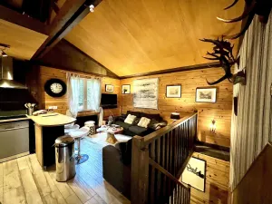 Image of Charming chalet, exceptional setting facing south near lake & slopes. Wifi \/ Steam