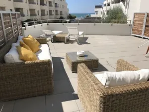 Image of Terrasse ensoleillée : appartement 1 chambre 1 cabine vue mer terrasse