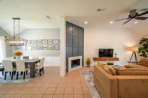 Image of Entire Modern 3br house with glass fireplace and patio.