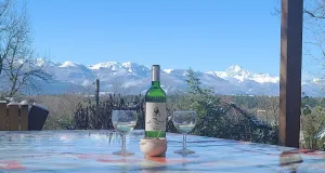 Image of Gite in the woods with breathtaking views of the Pyrenees.