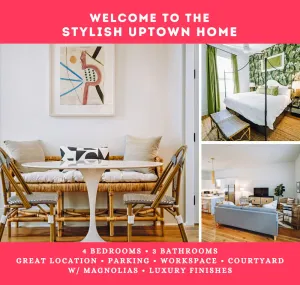 Image of Uptown Fun: 4 BR Home Near Magazine St| Courtyard