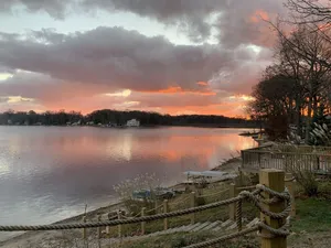 Image of Relax Lakefront-Stunning Lake Views in Popular Sister Lakes! Private Sand Beach!