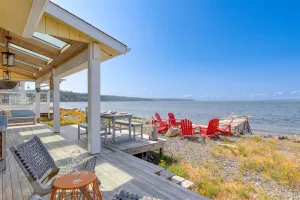 Image of Beachfront getaway with deck, gas grill, firepit and W\/D
