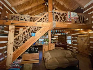 Image of Private adult couples retreat by a relaxing creek.