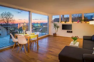 Image of Stylish Holiday Apartment “Dreiländerblick” with Private Balcony & Wi-Fi