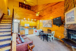 Image of 2-story condo with loft, balcony, indoor & outdoor pools, game room, gym, W\/D