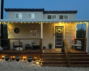 Image of “SERENDIPITY” a boho inspired tiny home on wheels in country setting