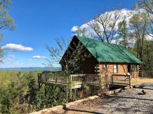 Image of Two Bucks Cabin at Buck Mountain, NC -- Two views!