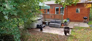 Image of Log cabin with hot tub , dog friendly. ideal for walkers or a romantic break