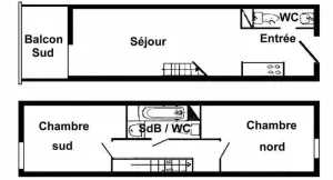Image of 200m from shops, 3rd floor, view ski slopes, balcony, tv, ski locker, 42m², Les Saisies