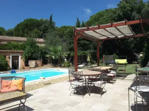 Image of Family home with pool in a green setting