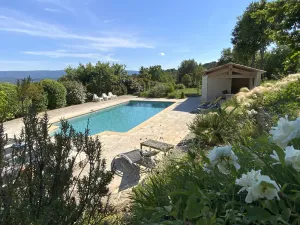 Image of LARGE HOUSE, GORDES , heated swimming pool , view over Goult, Roussillon