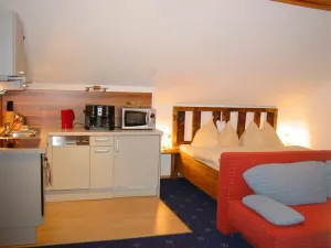 Image of Königstuhl \/ living room \/ shower - Ferienwohnungen Almsonne